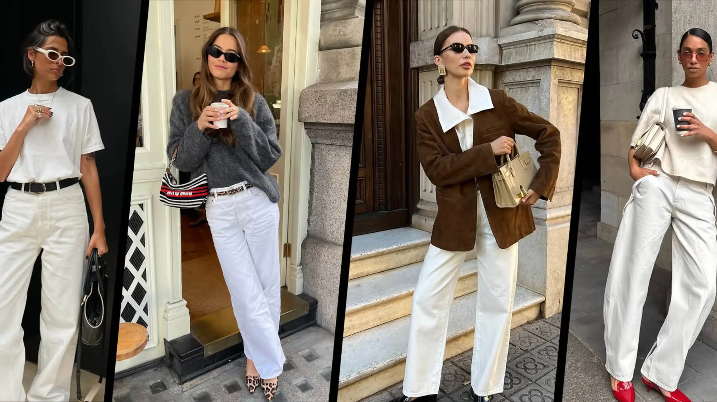 ¿Qué usar con jeans blancos? ¿Cómo combinar los pantalones de transición?