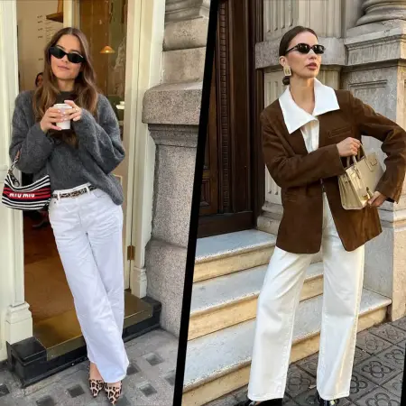 ¿Qué usar con jeans blancos? ¿Cómo combinar los pantalones de transición?
