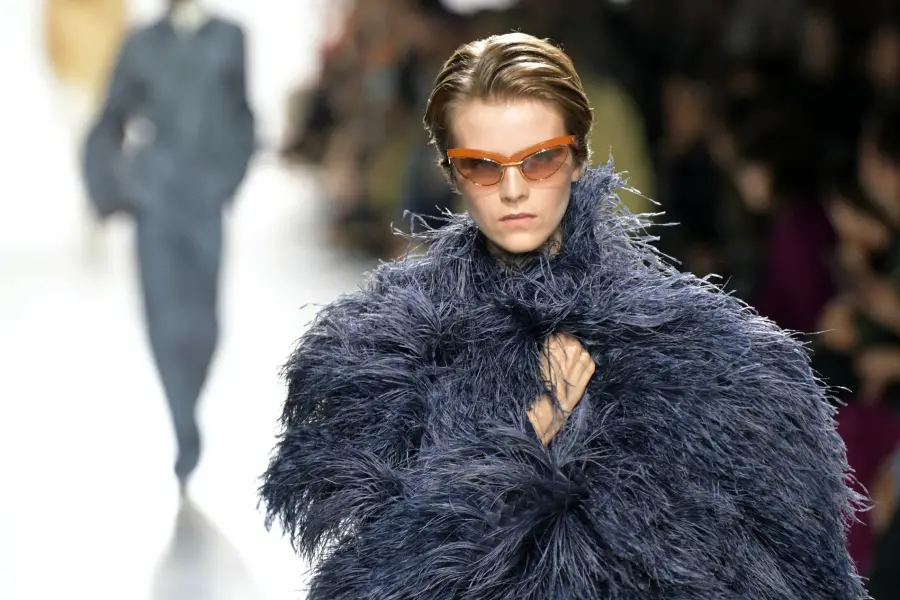 Bottega Veneta MFW. Photo by STEFANO RELLANDINI/AFP via Getty Images.