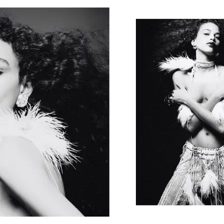 Top y pantalón: MARC ANDRADE. Aretes: Swarovski y Mktmix.